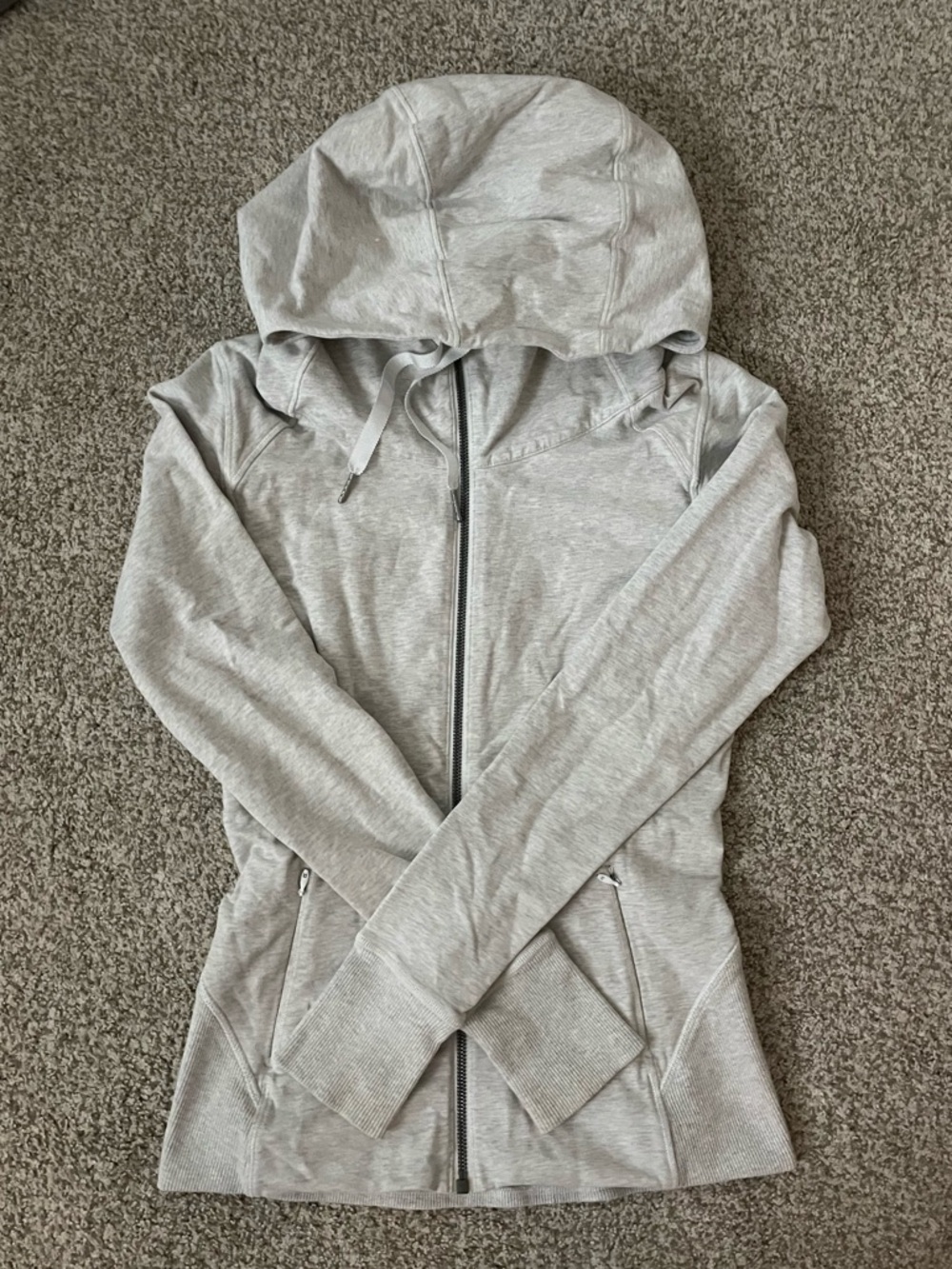 lululemon athletica Greige lightweight hoodie with venting in back 4